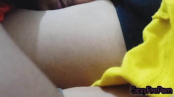 Blonde brown girl does something