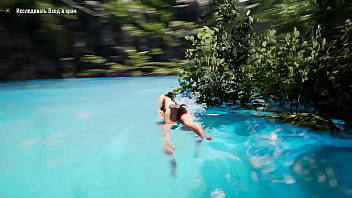 The statue's huge cock stretches lara's tight pussy hentai game 3d