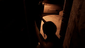 The statue's huge cock stretches lara's tight pussy hentai game 3d