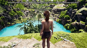 The statue's huge cock stretches lara's tight pussy hentai game 3d