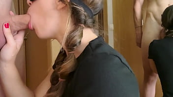 Gym couple comes back horny from a party hard standing fuck peaky brownies