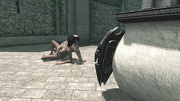 Girl fucks with a bum