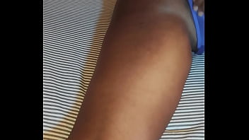 On my way to bed in my blue lingerie to touch myself a little