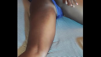 On my way to bed in my blue lingerie to touch myself a little