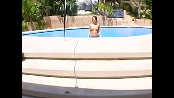 Haley sweet cute af 19 yo huge cock pov blowjob poolside and cum facial wow a