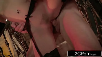 Husband in the next room but she's riding a big dick in a witch costume