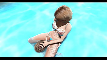 Mermaid bikini at the pool