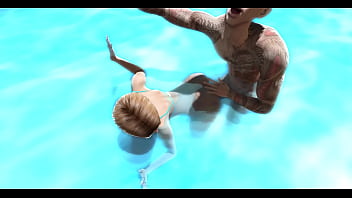 Mermaid bikini at the pool