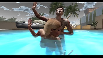 Mermaid bikini at the pool