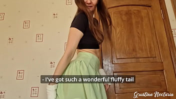 I ordered a kitten but they sent me a furry girl first i was upset but the i let her to lick my dick inserted anal tail plug and fucked her tight pussy