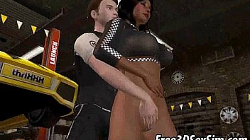 Sexy 3d ebony honey getting fucked by her mechanic