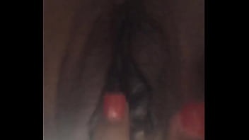 Ebony playing with tight pussy