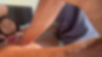 Wife takes cum in her ass and cuckold husband can't hold it and cums in her pussy while the cum drills out of her ass