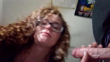 Giving him a good blowjob while his wife is at work