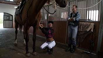 My riding instructor fucks my pussy with his big cock on the couch