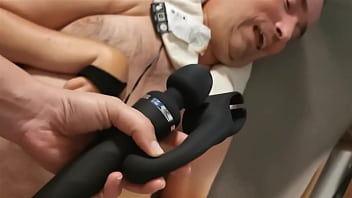 Handicapped main cums extremely loud when his girl tests the domi 2 on him Handicapped main cums extremely loud when his girl tests the domi 2 on him
