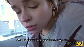 Debt4k young debtor with cute face thinks sex is better than penalty