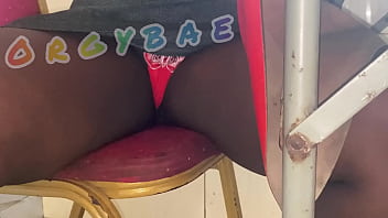 Couple play voyeur at public bar and beach