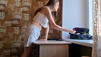 A lonely and bored housewife tries a sex toy in her fuck thirsty pussy