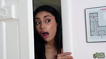 Ariana sneakily sucks brick's hard cock