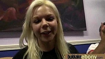 Huge cocks cover their black face in cum 9