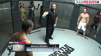 Ultimate fighter fucks the number girl right after the fight in the ring Ultimate fighter fucks the number girl right after the fight in the ring