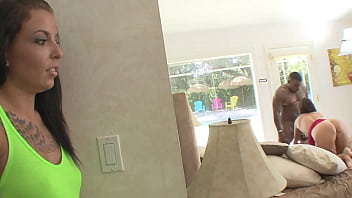 Teen and her step mom fucking a big black cock Teen and her step mom fucking a big black cock