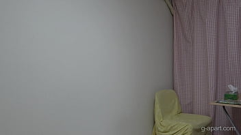 Cute japanese takes off her colorful leotard and gets naked and washes her body in the bathroom