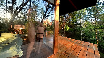 My husband's stepbrother takes me to the cabin to fuck like savages in nature