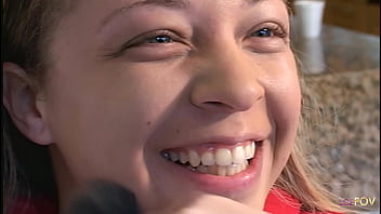 Smiling beauty is happy to get paid to pleasure a horny man