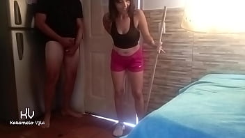 Cleaning girl came for more of my cock