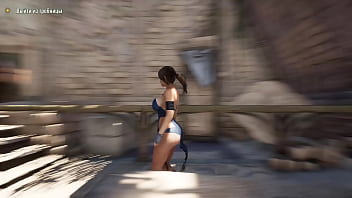 Rhythmic sex between lara and a huge statue that has awakened 3d game