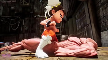 Street fighters fighting with chun li