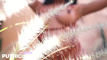 Horny asian babe putri cinta showing off her brown huge tits