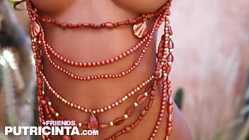 Horny asian babe putri cinta showing off her brown huge tits Horny asian babe putri cinta showing off her brown huge tits