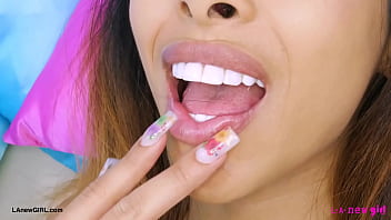 Runway ready brunette naked close up