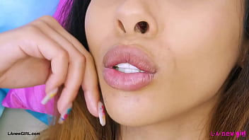 Runway ready brunette naked close up