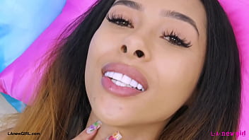 Runway ready brunette naked close up