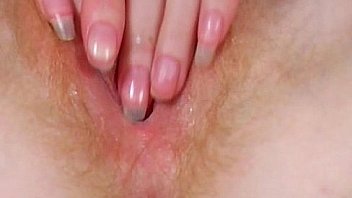 Hairy redhead polly plays with herself