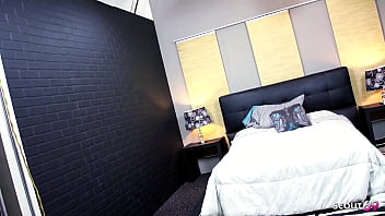 Latina cougar yasmine de leon seduce to fuck by big white dick at model job