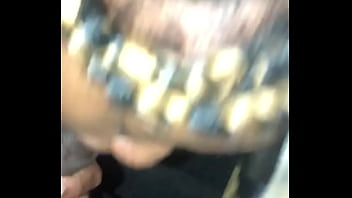 Swallowing the big black dick