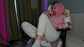 Cute girl in cozy pajama knows how warm up better