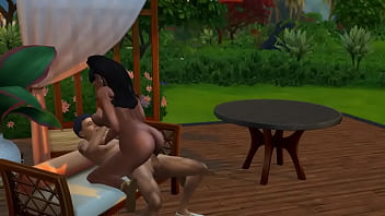 Мулатка с громадным пердаком соскучилась по ласке и отымела племянника