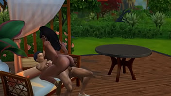 Мулатка с громадным пердаком соскучилась по ласке и отымела племянника