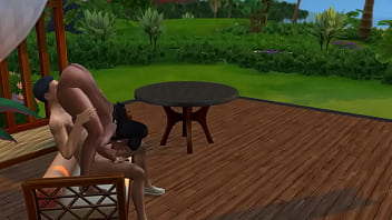 Мулатка с громадным пердаком соскучилась по ласке и отымела племянника