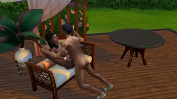 Мулатка с громадным пердаком соскучилась по ласке и отымела племянника