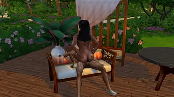 Мулатка с громадным пердаком соскучилась по ласке и отымела племянника