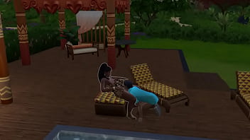 Мулатка с громадным пердаком соскучилась по ласке и отымела племянника