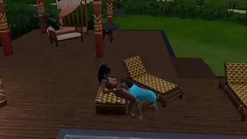 Мулатка с громадным пердаком соскучилась по ласке и отымела племянника