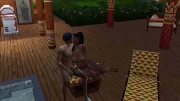 Мулатка с громадным пердаком соскучилась по ласке и отымела племянника